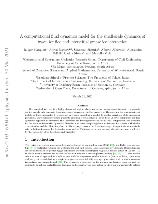 (PDF) A Computational Fluid Dynamics Model for the Small-Scale Dynamics ...
