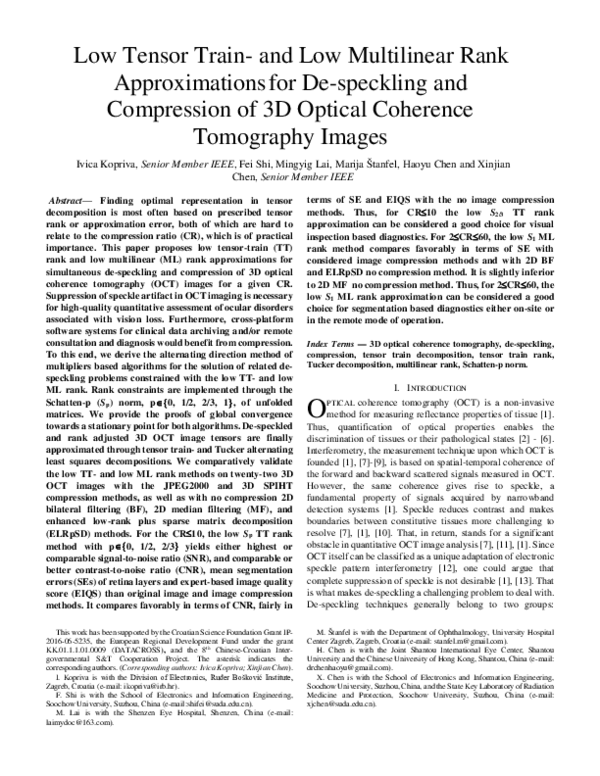 (PDF) Low Tensor Train- and Low Multilinear Rank Approximations for De ...