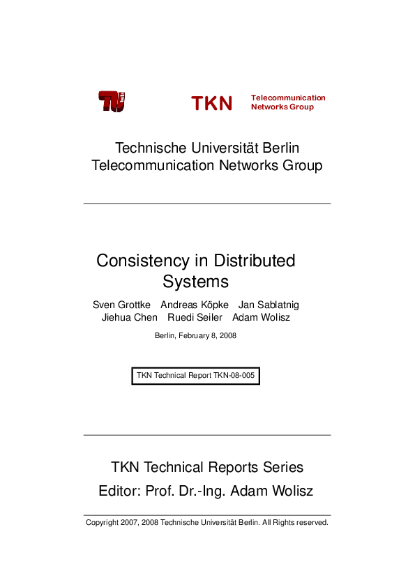 (PDF) Consistency in Distributed Systems