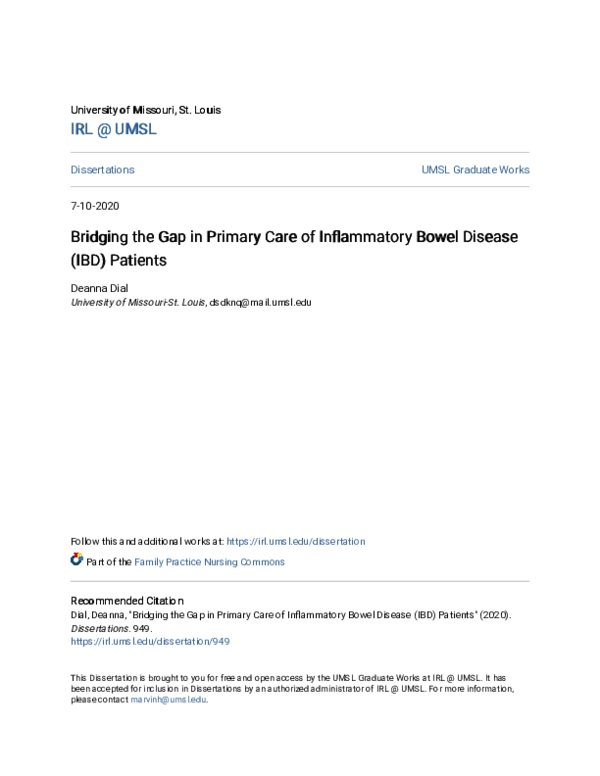 (PDF) Bridging the Gap in Primary Care of Inflammatory Bowel Disease ...