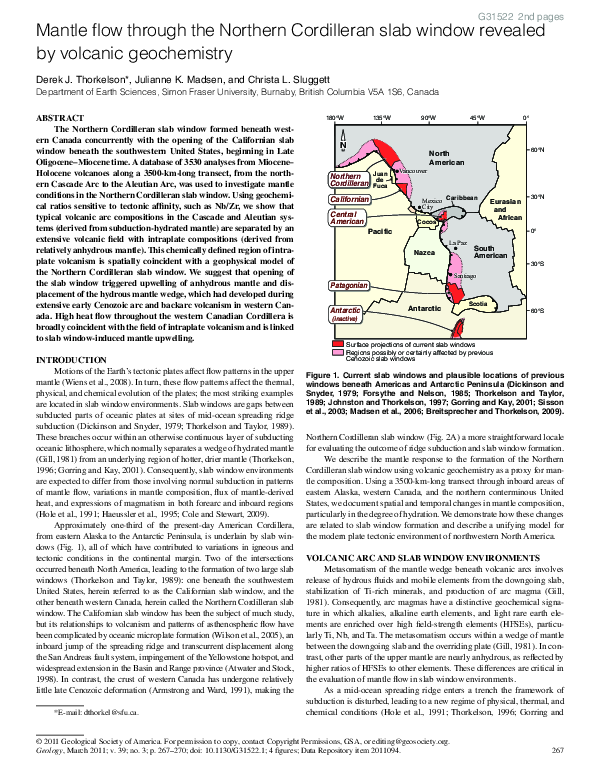 (PDF) Mantle flow through the Northern Cordilleran slab window revealed ...