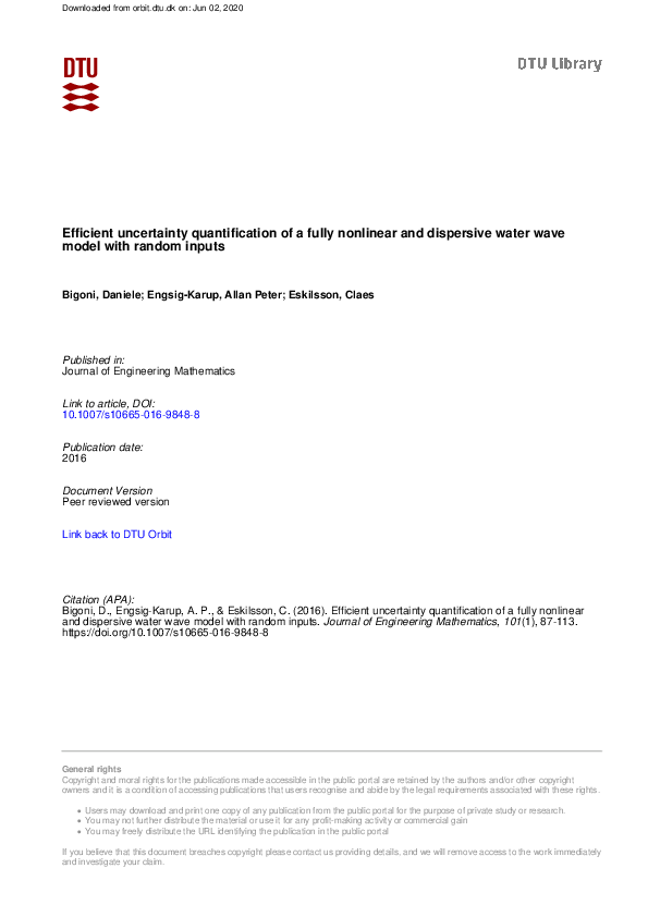 (PDF) Efficient uncertainty quantification of a fully nonlinear and ...