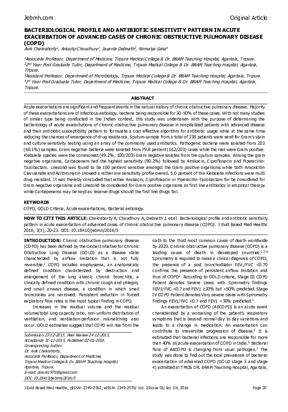 (PDF) Bacteriological profile and antibiotic sensitivity patterns in ...