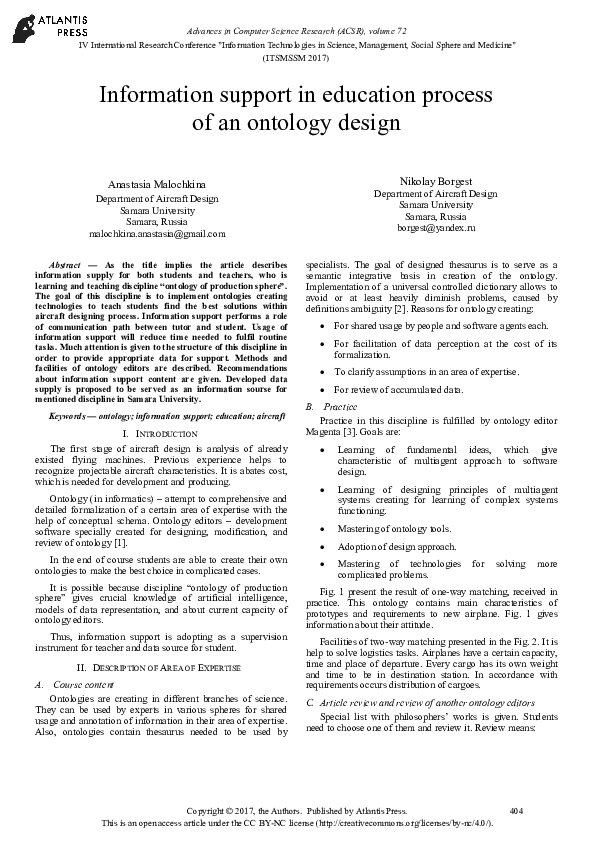 (PDF) Information support in education process of an ontology design