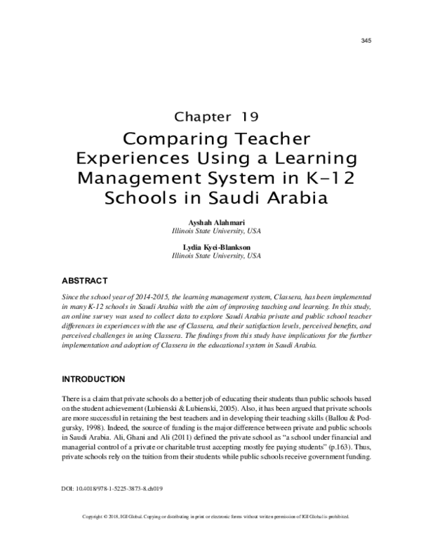 (PDF) Comparing Teacher Experiences Using a Learning Management System ...