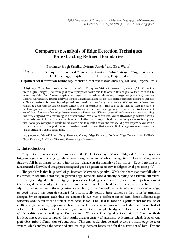 (PDF) Comparative Analysis of Edge Detection Techniques for extracting ...