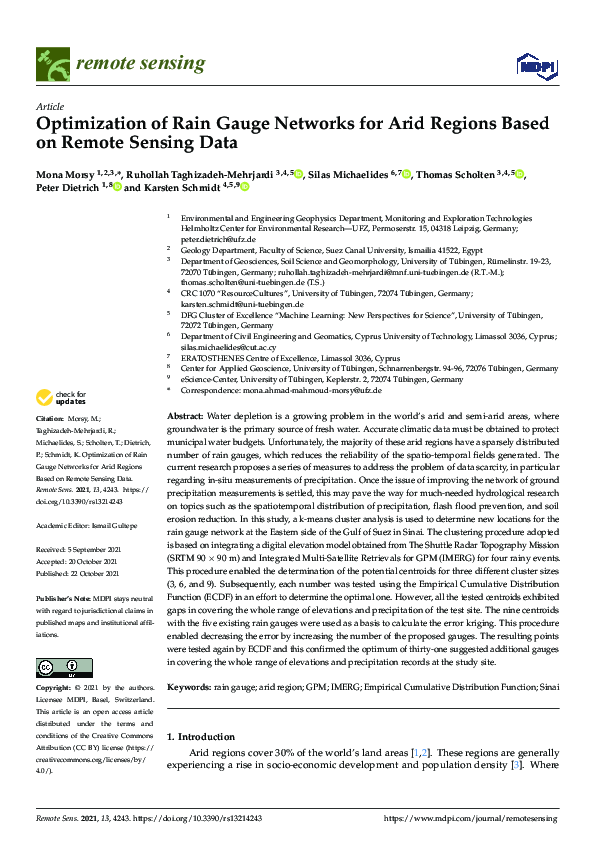 (PDF) Optimization of Rain Gauge Networks for Arid Regions Based on