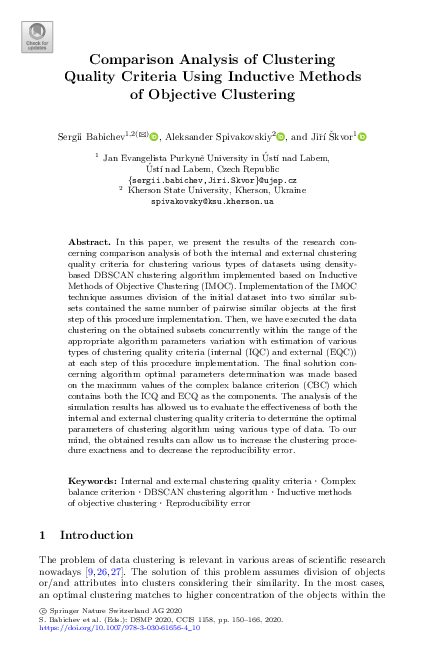 (PDF) Comparison Analysis of Clustering Quality Criteria Using ...
