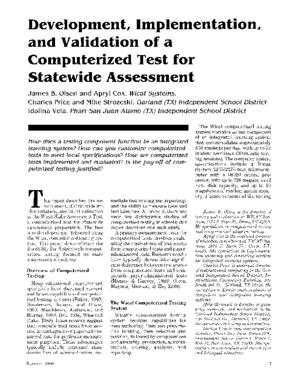 (PDF) Development, Implementation, and Validation of a Computerized ...
