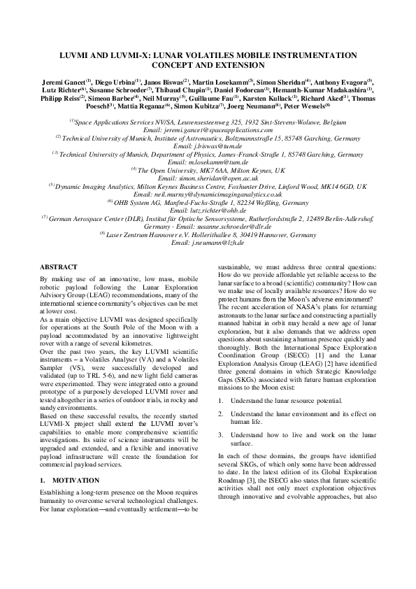 (PDF) Luvmi and Luvmi-X: Lunar Volatiles Mobile Instrumentation Concept ...