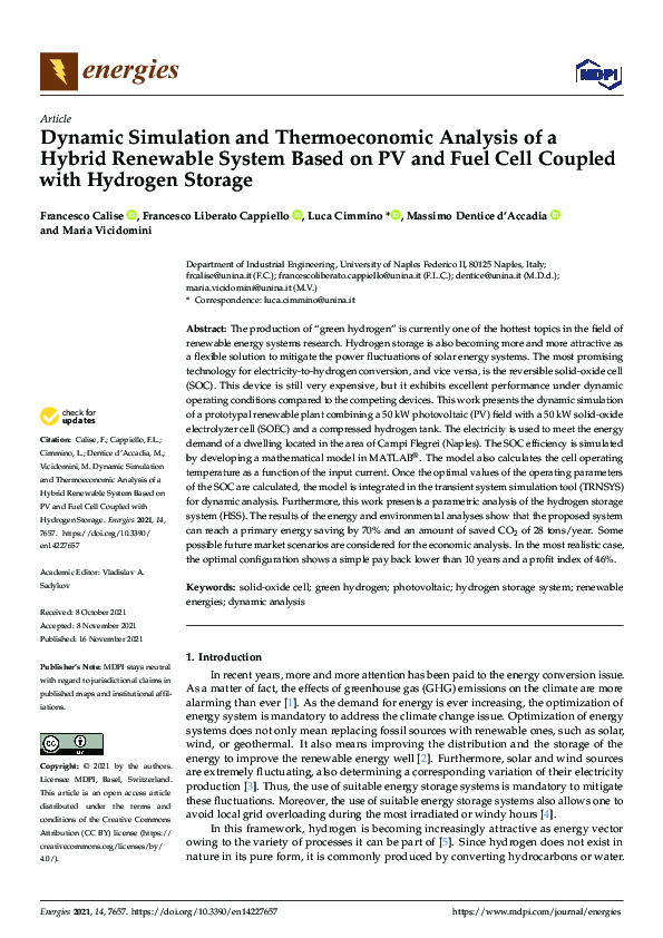 (PDF) Dynamic Simulation and Thermoeconomic Analysis of a Hybrid ...
