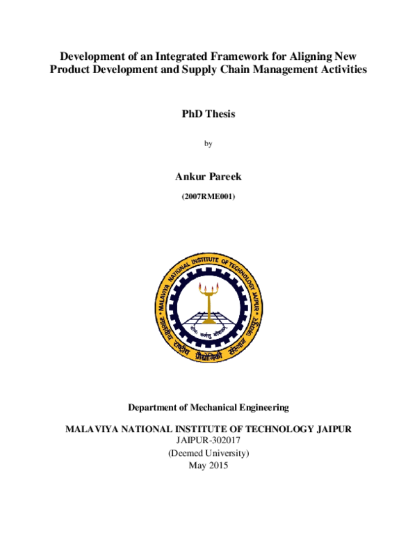 (PDF) Development Of An Integrated Framework For Aligning New Product ...