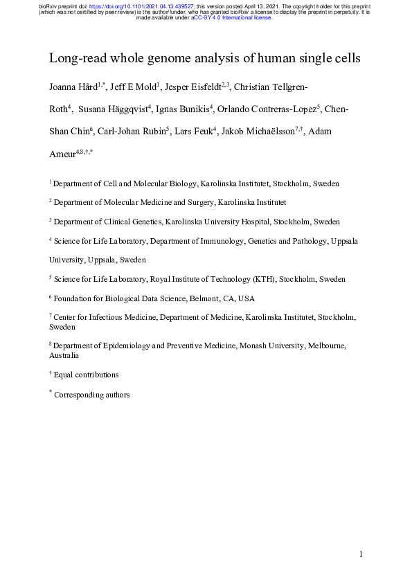 (PDF) Long-read whole genome analysis of human single cells