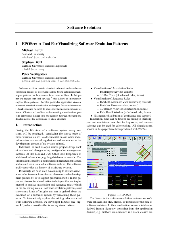 (PDF) Evolution 1 EPOSee : A Tool For Visualizing Software Evolution ...