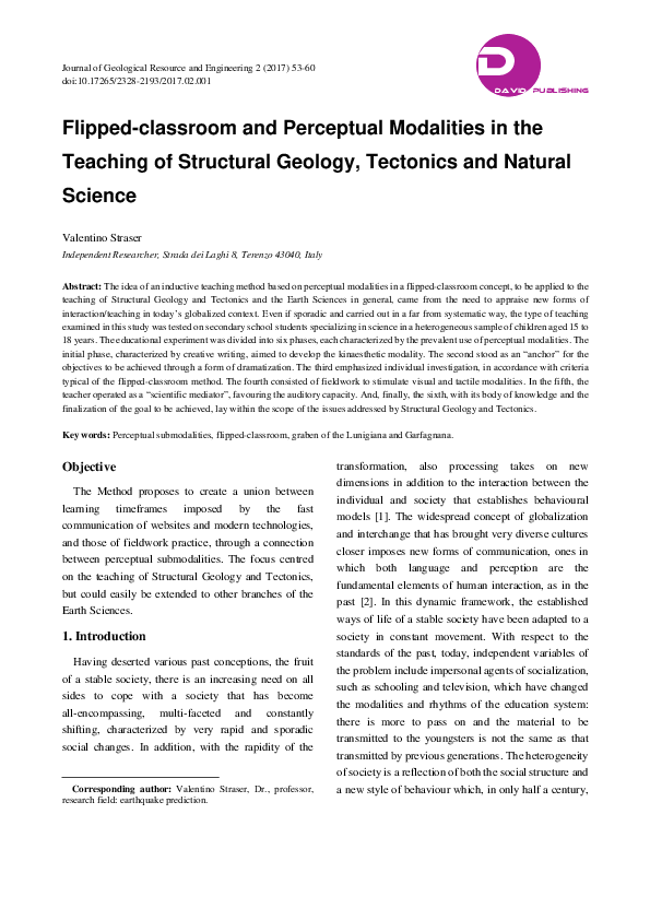 (PDF) Flipped-classroom and Perceptual Modalities in the Teaching of ...