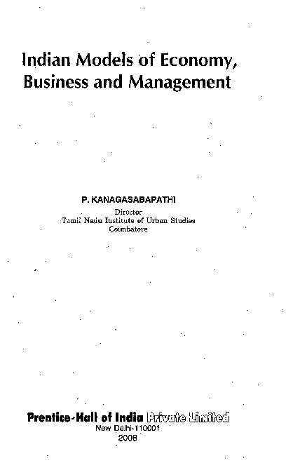 (PDF) Indian Models of Economy, Business and Management