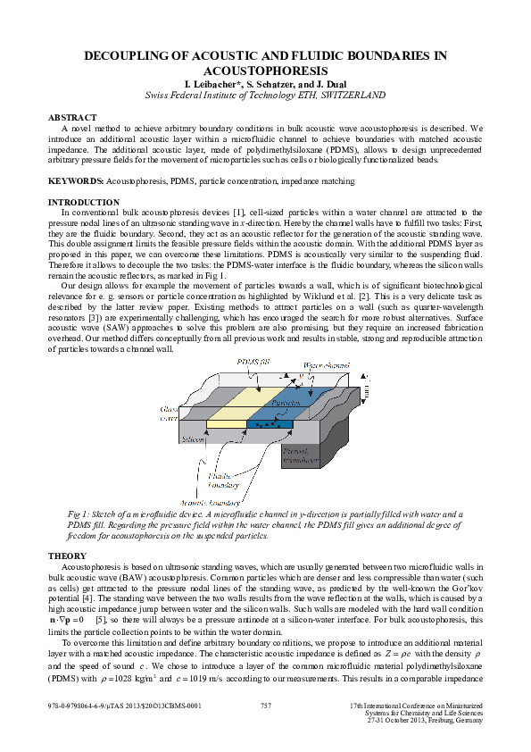 (PDF) Decoupling of Acoustic and Fluidic Boundaries in Acoustophoresis