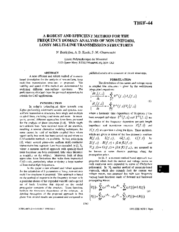(PDF) A robust and efficient method for the frequency domain analysis ...
