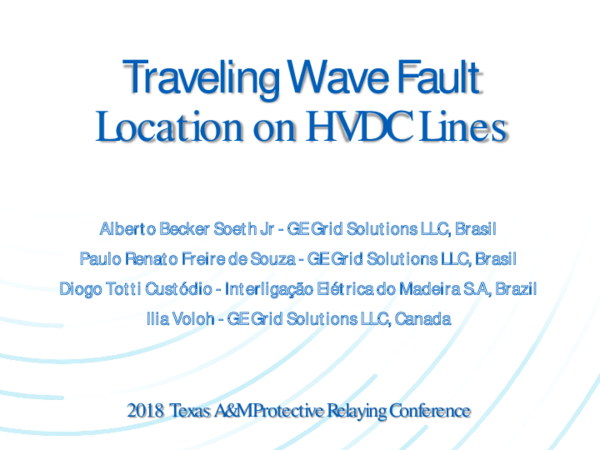(PDF) Traveling wave fault location on HVDC lines