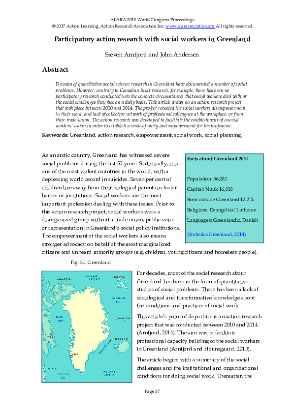 (PDF) Participatory action research with social workers in Greenland