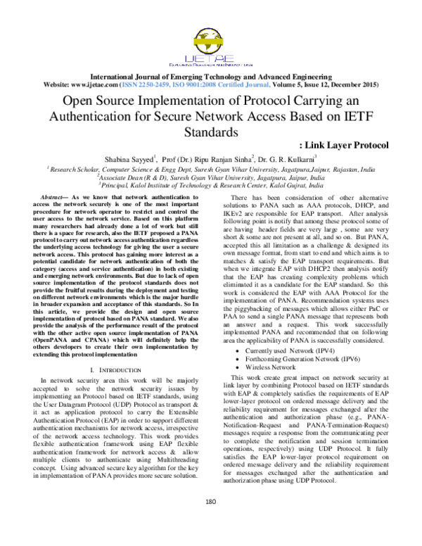(PDF) Source Implementation of Protocol Carrying an Authentication for ...