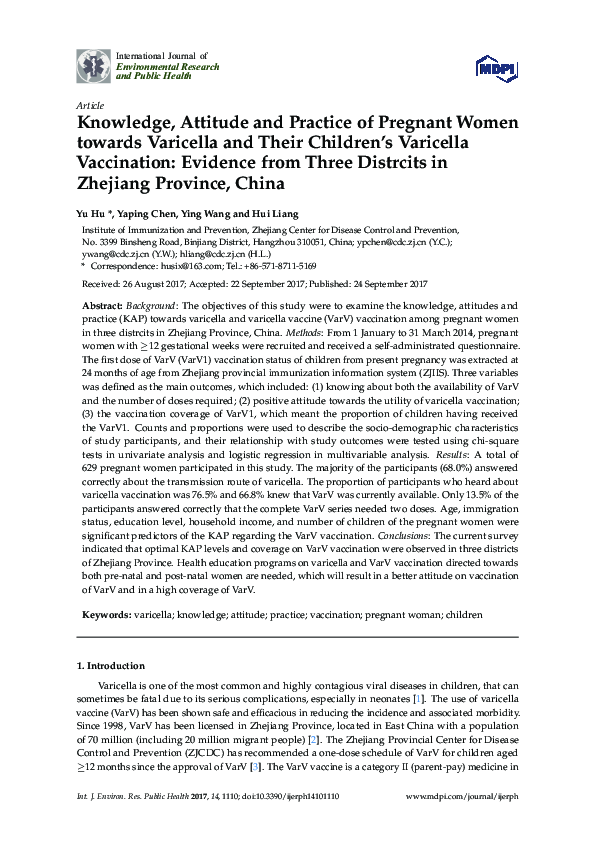 (PDF) Knowledge Attitude and Practice of Pregnant Women towards ...