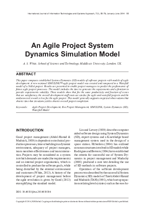 (PDF) An Agile Project System Dynamics Simulation Model