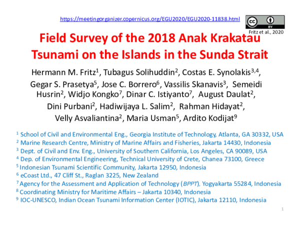 (PDF) Field Survey of the 2018 Anak Krakatau Tsunami on the Islands in ...