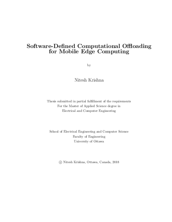 (PDF) Software-Defined Computational Offloading for Mobile Edge Computing