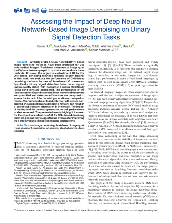 (PDF) Assessing the Impact of Deep Neural Network-Based Image Denoising ...