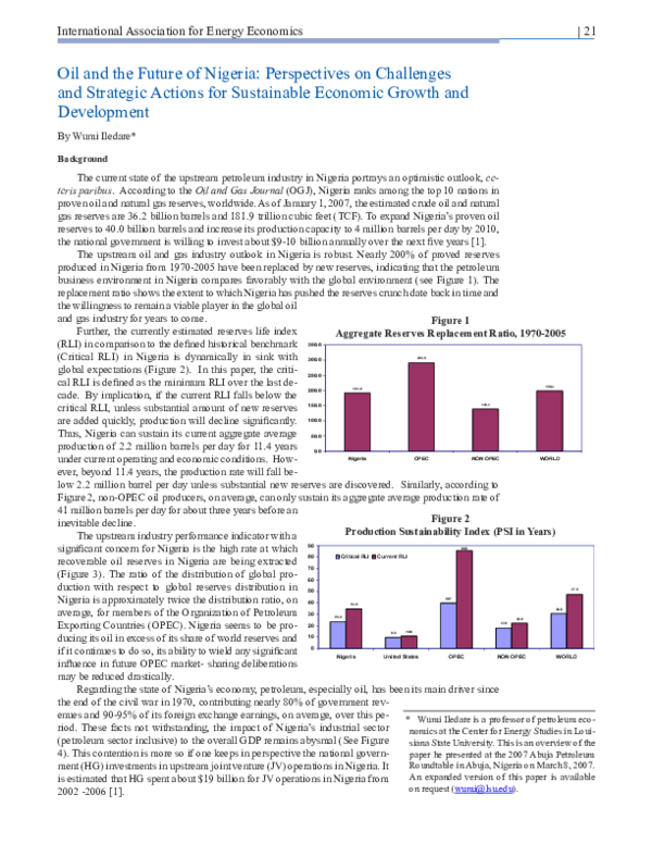 (PDF) Oil and the Future of Nigeria : Perspectives on Challenges and ...