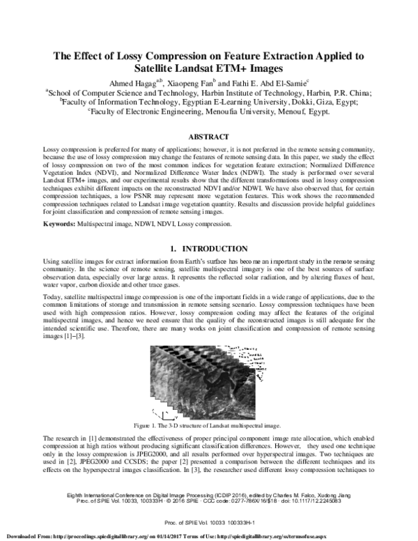 (PDF) The effect of lossy compression on feature extraction applied to ...
