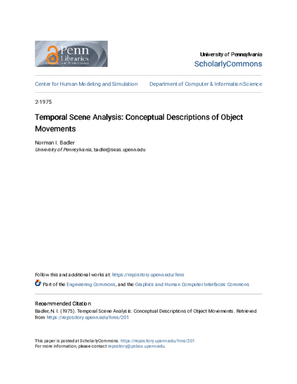 (PDF) Temporal scene analysis: conceptual descriptions of object movements