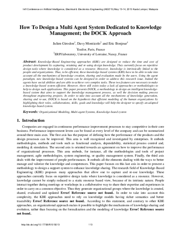 (PDF) How To Design a Multi Agent System Dedicated to Knowledge ...