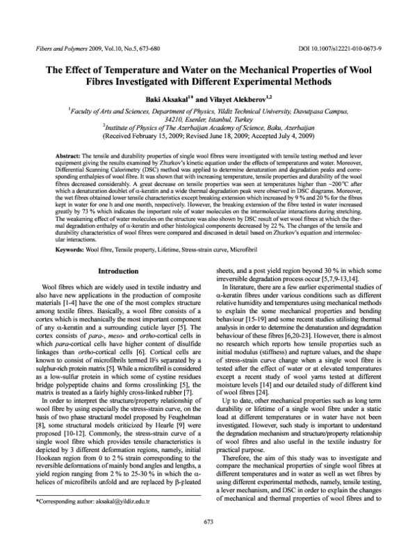 (PDF) The effect of temperature and water on the mechanical properties ...