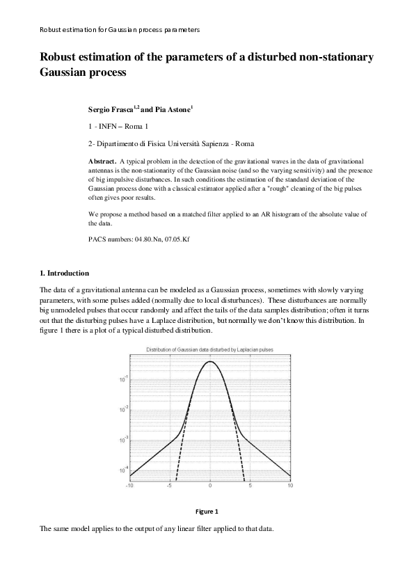 (PDF) Robust estimation of the parameters of a disturbed non-stationary ...