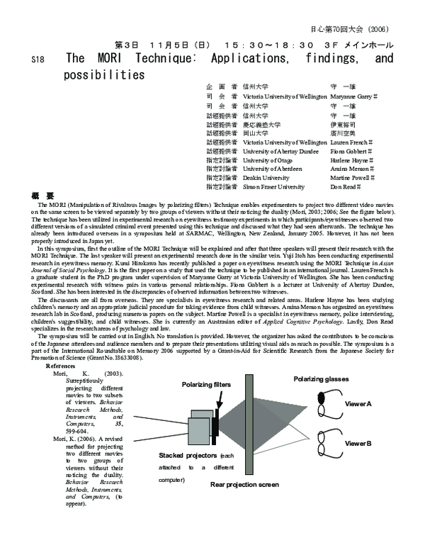 (PDF) The MORI Technique: Applications, findings, and possibilities
