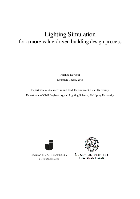(PDF) Lighting simulation for a more value-driven building design process