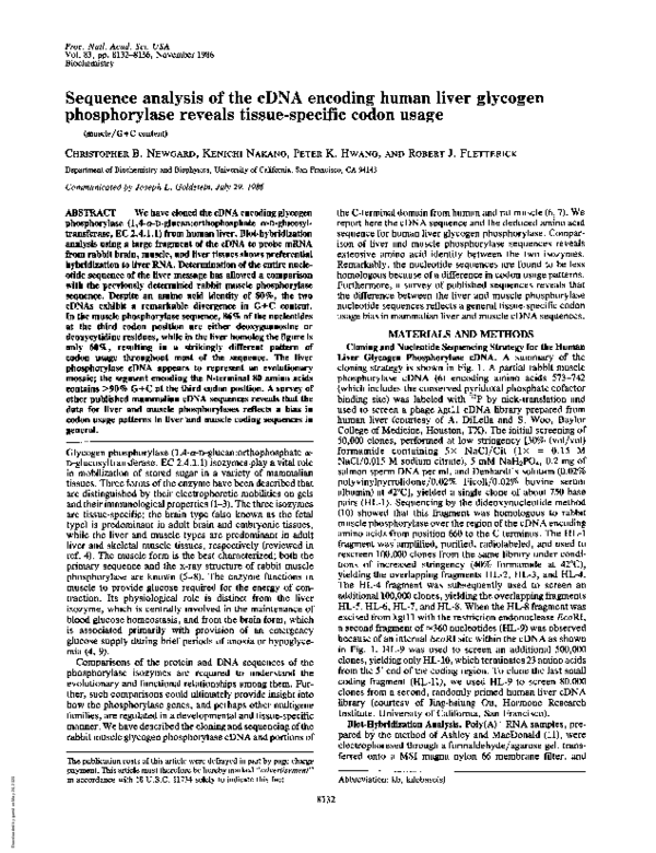 (PDF) Sequence analysis of the cDNA encoding human liver glycogen ...