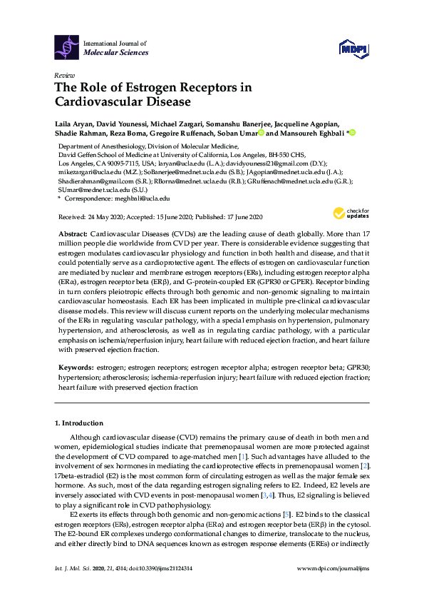 (PDF) The Role of Estrogen Receptors in Cardiovascular Disease