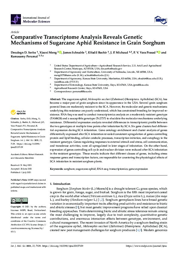 (PDF) Comparative Transcriptome Analysis Reveals Genetic Mechanisms of ...