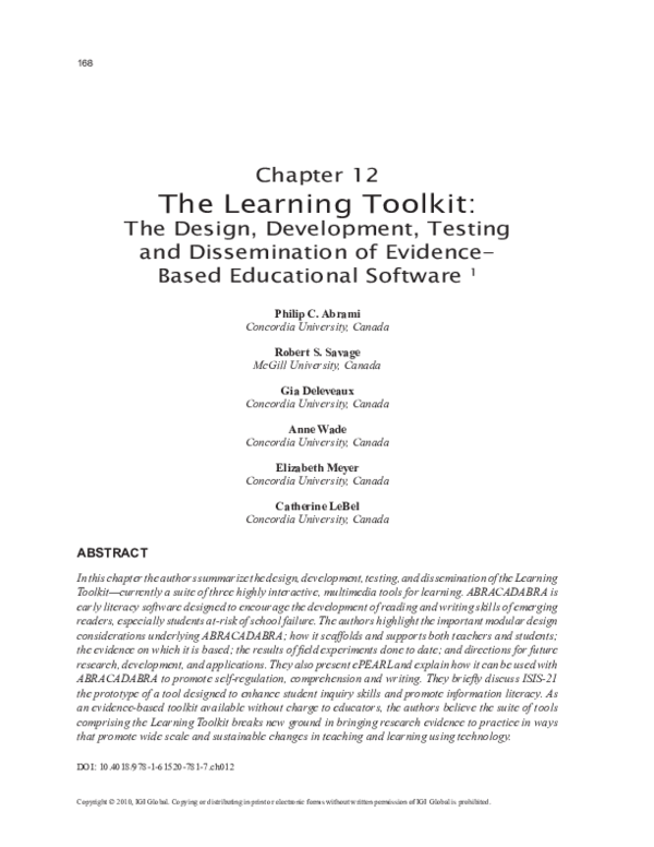 (PDF) The Learning Toolkit