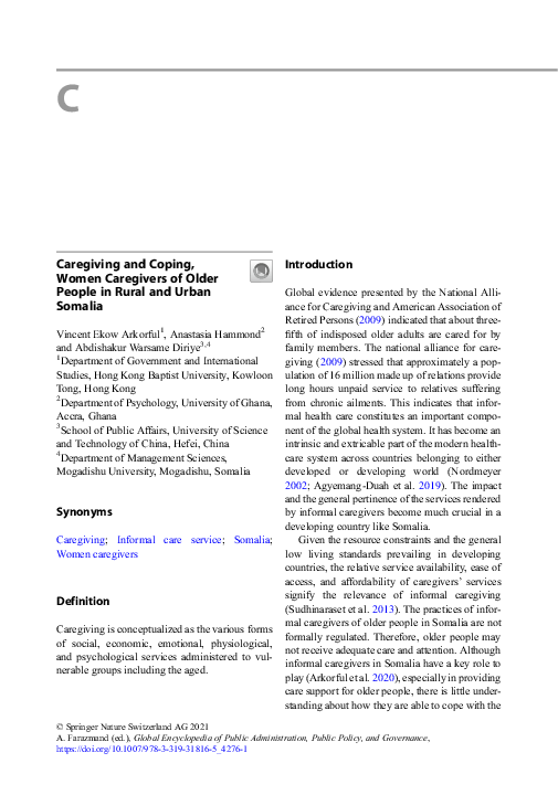 (PDF) Caregiving and Coping, Women Caregivers of Older People in Rural ...