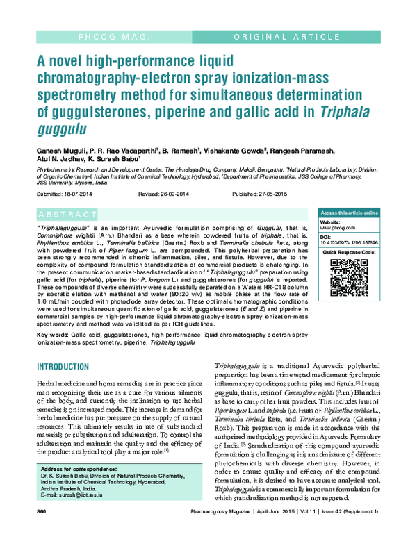 (PDF) A novel high‐performance liquid chromatography/mass spectrometry ...