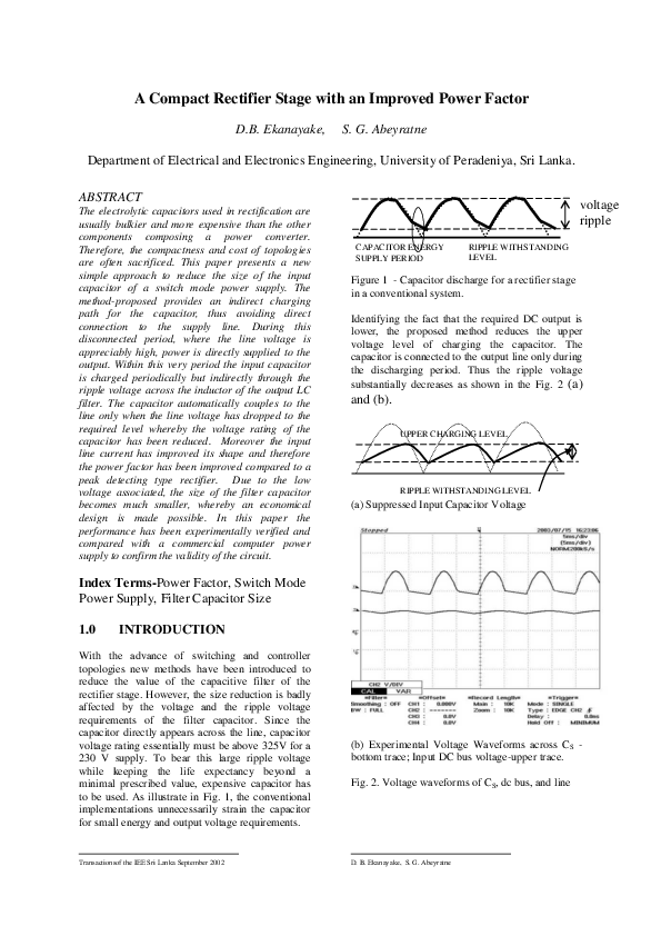 (PDF) A compact rectifier Stage with an Improved Power Factor