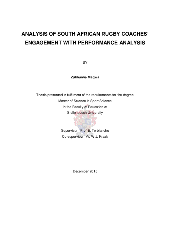 (PDF) Analysis of South African rugby coaches' engagement with ...