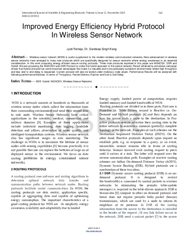 (PDF) Improved Energy Efficiency Hybrid Protocol In Wireless Sensor Network