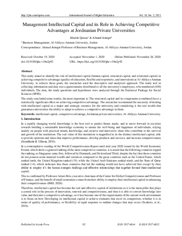 (PDF) Management Intellectual Capital and its Role in Achieving ...