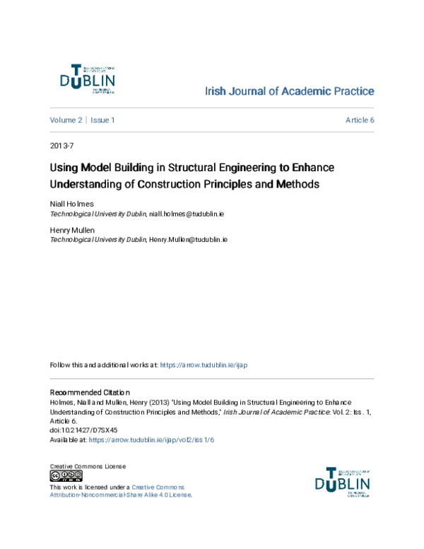 (PDF) Using Model Building in Structural Engineering to Enhance ...