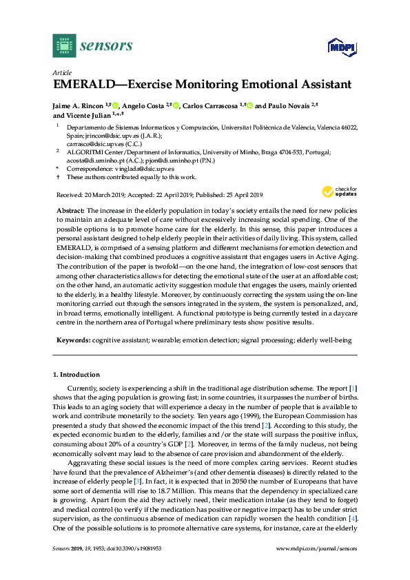 (PDF) EMERALD—Exercise Monitoring Emotional Assistant